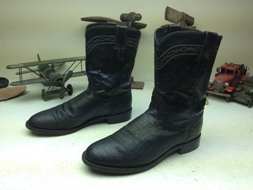 BLACK JUSTIN 3172 OSTRICH LEATHER 