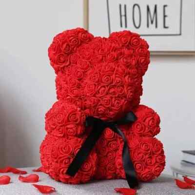 Rose Teddybär Blume Set Geburtstag Hochzeit Valentinstag Liebhaber Geschenk Schaumstoff für Sie