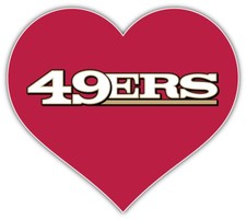 San Francisco 49ers NFL Sport Heart Car Bumper Sticker Decal "SIZES''
