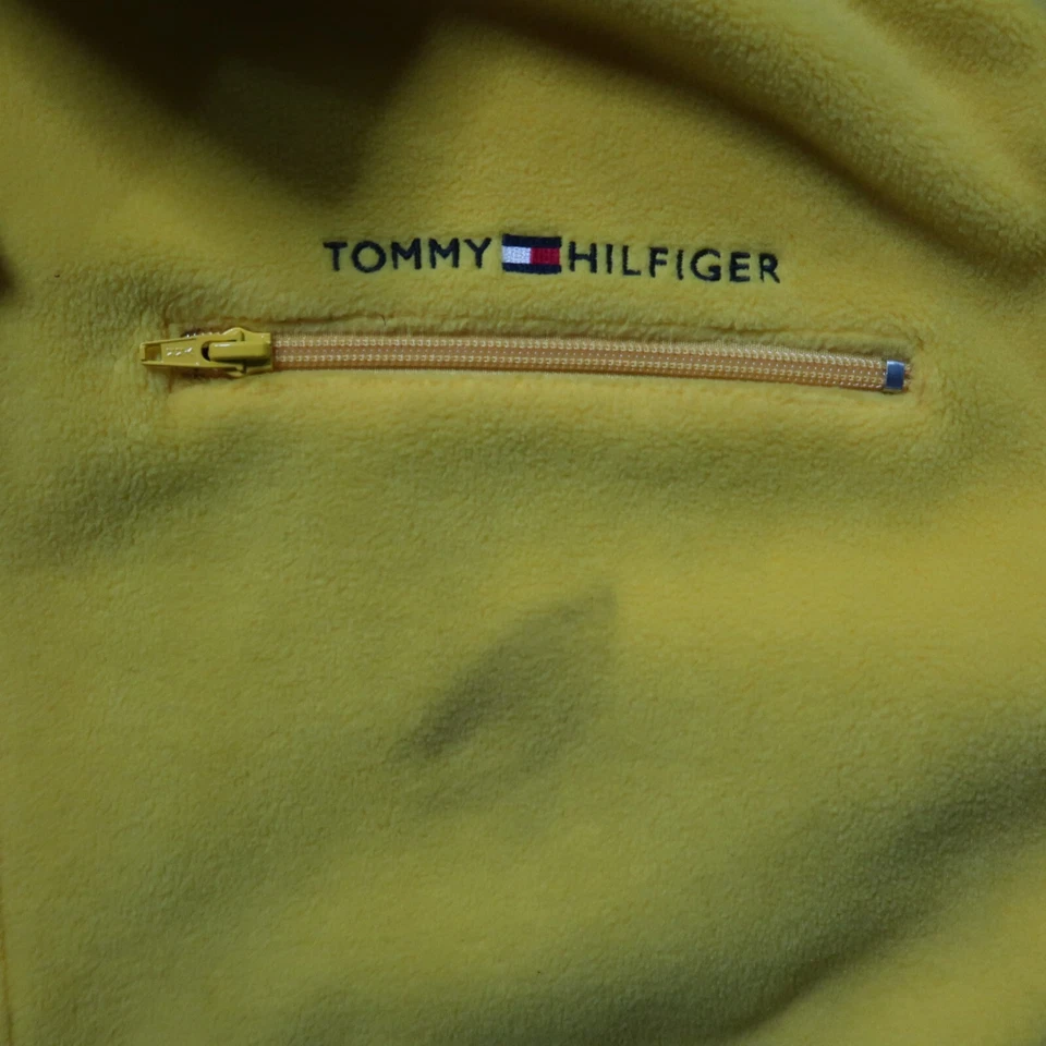 Sudadera de colección Tommy Hilfiger cremallera completa polar para hombre XL amarillo azul Y2K Foto 2 de 4