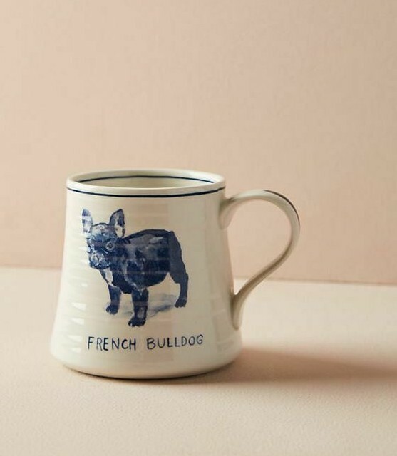Anthropologie Mug MOLLY HATCH Icon FRENCH BULLDOG Frenchie