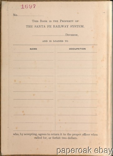 1921 Atchison, Topeka & Santa Fe Railroad Instructions for Enginemen - Picture 2 of 7