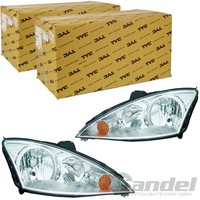 2Xtyc H7/H1 Scheinwerfer Links+Rechts Chrom FüR Ford Focus I AB 10.2001 Facelift