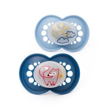 MAM Night Blue Soother 6m 2Pk