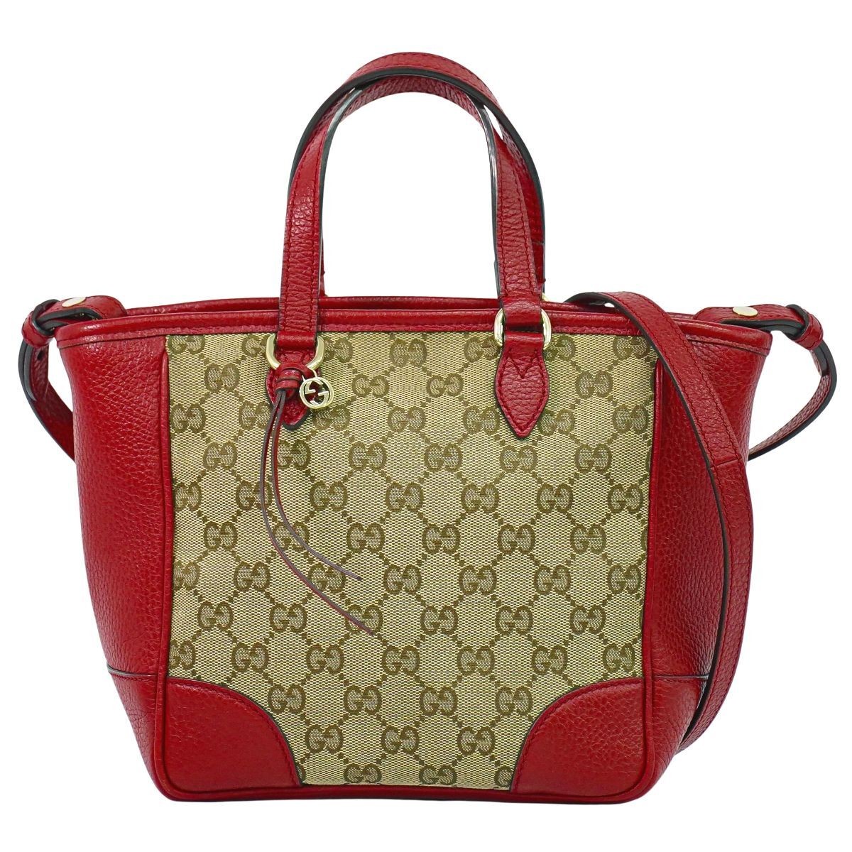 GUCCI GG Canvas 2 way Shoulder Bag hand red 449241 189122