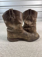 Chippewa Boots Mens Size 11 Brown Leather Pull On Work Wellington Made in USA