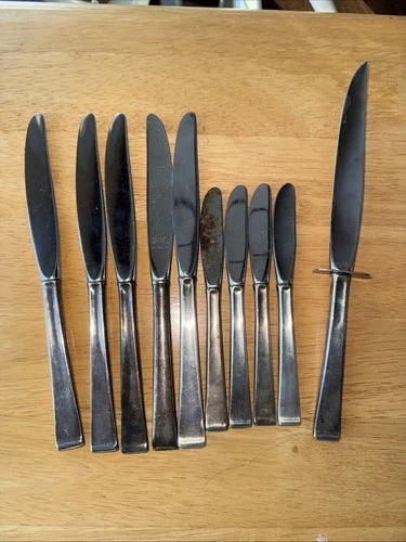 10 Gorham Sterling Silver Handle Knives Scrap Or Not NICE! Ten Knives SILVER