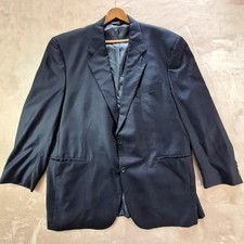 Jos A Bank Signature Gold Blazer Mens 50 Long Navy Blue Wool Made Italy Jacket