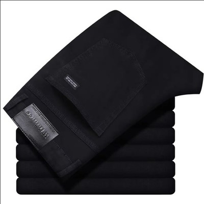 Pantalones Vaqueros Hombre Negocios Informales Rectos Elásticos Clásicos Trabajo
