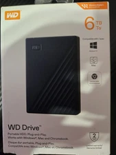 New Western Digital WD Drive 6TB External Hard Drive For Windows Mac Chromebook