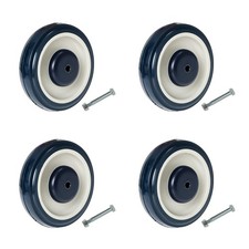4 Pack Shopping Cart Wheels Replacement, 5 Inch TPU Cart Wheels with Screws, ...