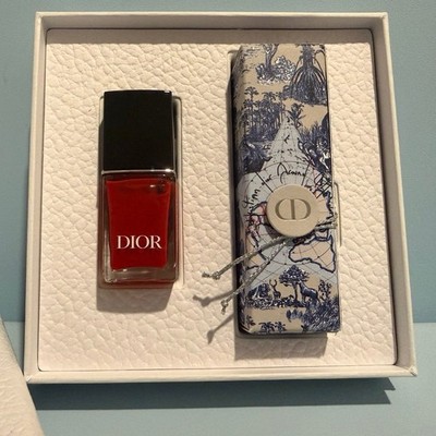 DIOR Rouge Dior Lipstick ROUGE 999 Satin gift set Lipstick & Nail Polish NIB NEW