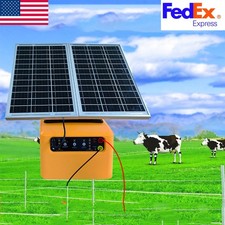 30-Mile 15W Solar Electric Fence Charger Fence Energizer Day/Night for Livestock