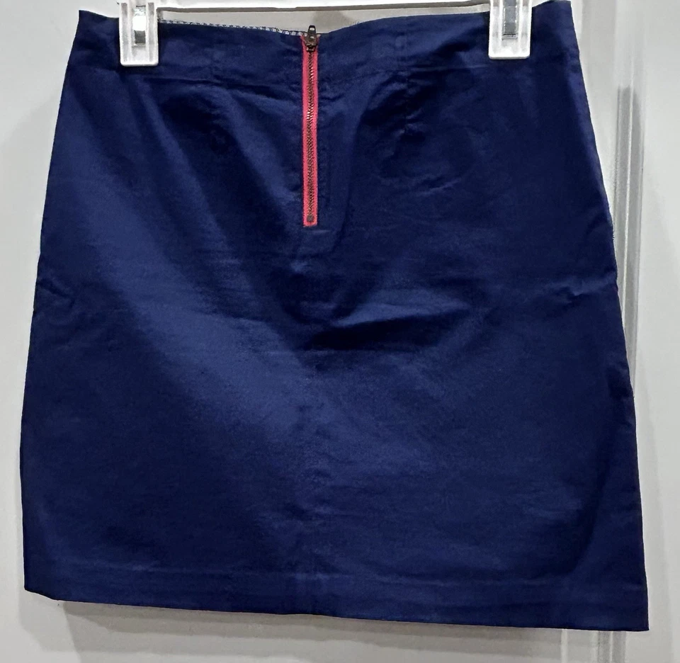 Falda Corta Vineyard Vines Niñas Azul Marino con Acentos de Ancla Rosa Cremallera Talla 14 Foto 2 de 4