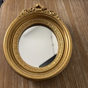 Vintage Small Gold Accent Mirrors By Home Interiors, approx 8 x 7