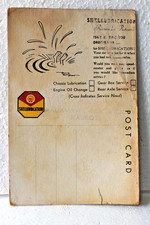 Vintage Shell Lubrication Reminder Postcard Petroliana Service Garage Advert"R50