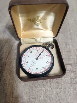 RARE Vintage Meylan Pocket Stop Watch Timer Wind Up No. 310 Swiss Split Time