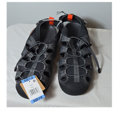 Eddie Bauer Men's Slip-On Sport Sandals Gray/Black Drawstring US 9 EU 42