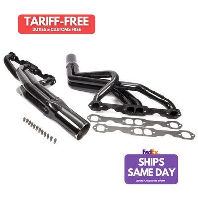 Schoenfeld 126, 2 Pack Black Steel Stock Clip Headers 1-3/4 Performance Parts