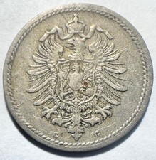 1874-G Germany Empire 5 Pfennig, VF Scarce Date!