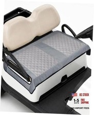 Golf Cart Seat Covers with Spliced Leather  Nylon, Non-Skid Bottom - Grey