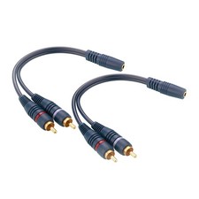 Eightnoo 3.5mm Female to 2 RCA Male Stereo Audio Y 9 inches, Red,White