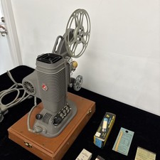 Vintage 8mm Film Movie Projector By DeJUR - Model # 750 W/Case Tested Working