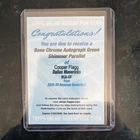 2025-26 Topps Bowman COOPER FLAGG Auto Green Shimmer/99 Redemption Card REDEEMED