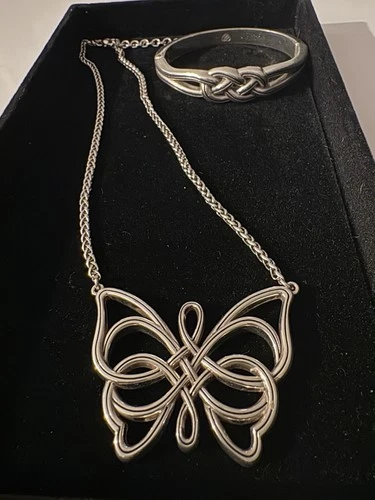 Vintage Retired Brighton Celtic Mariposa Butterfly Necklace & Matching Bangle - product listing photo