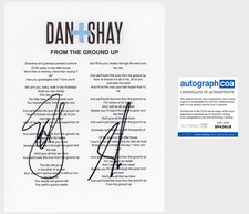DAN + SHAY SIGNED AUTOGRAPH FROM THE GROUND UP LYRIC SHEET & COA SMYERS & MOONEY