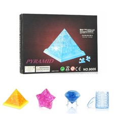 Kids Gift Assembling Model Toys Wisdom 3D Pyramid Crystal Puzzle Jigsaw Blocks
