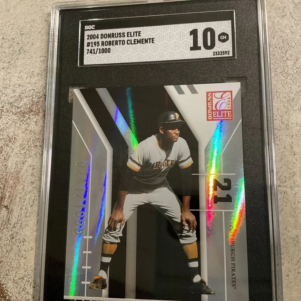 ROBERTO CLEMENTE-DONRUSS ELITE 2004 #195 741 DE 1000 - GEMA GRADUADA SGC COMO NUEVA 10 Foto 4 de 4
