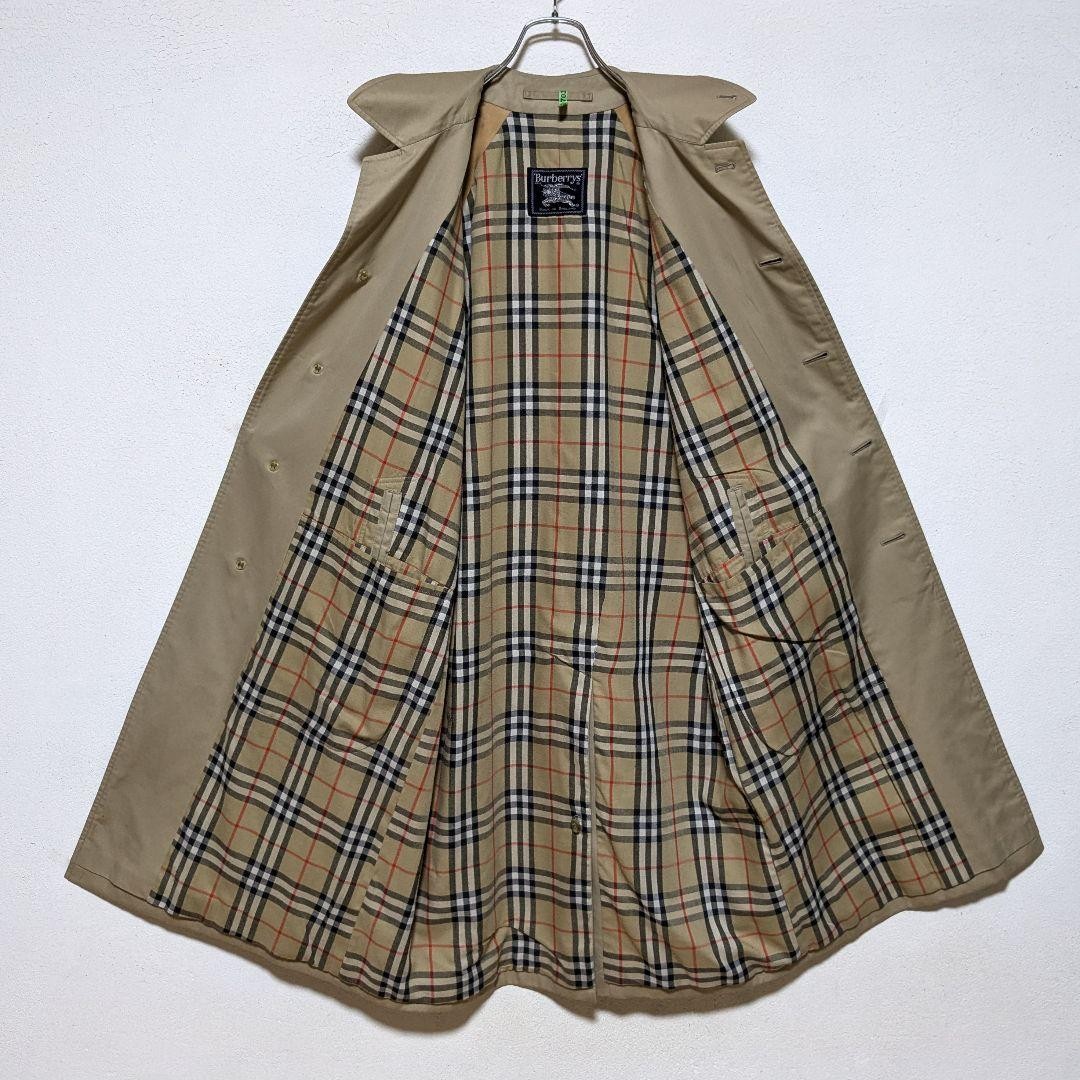 Burberry Vintage 90s Balmacaan Coat Made in England Nova Check Beige Size M thumbnail 4