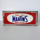 Vintage Martin's Beer Brewery Glass Sign, Selah, WA