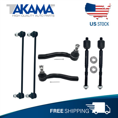 6 pcs Outer +Inner Tie Rod Ends + stabilizer links For 12-19 Prius C 06-18 Yaris