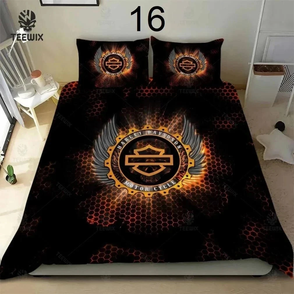 H daviidson's Motorcycle Bedding Set with Pillowcase, Gift For Fans
