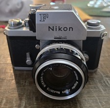 Nikon F Photomic 50mm f:1 1.4 With Full Leather Case/Strap 1970s Working Camera