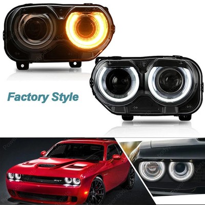 Factory Style For 2015-2023 Dodge Challenger Head Lamps Headlights LED GT RT SRT