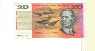1968 Phillips Randall Commonwealth Of Australia 20 Dollar Banknote