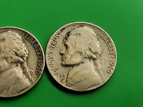 1950 P D Cir Jefferson Nickel Set. Lot 2 Of 2 Coins. Good Date. Photos. - Picture 3 of 6