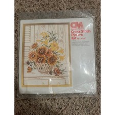 Cross stitch floral 12x16 NEW