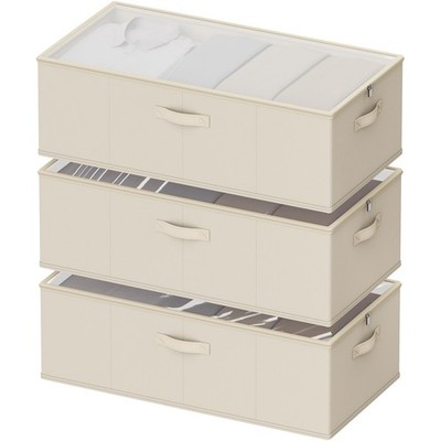10inch 3 Pack Under Bed Storage Containers 10 Inch Tall Underbed Clothes
