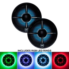 Wet Sounds REVO 6-XWB Black Closed XW Grille 6.5" Marine LED Speakers