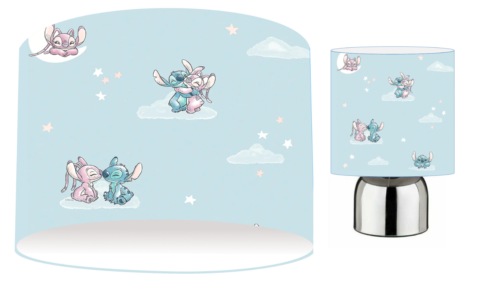STITCH & ANGEL luna y estrellas elige entre pantalla de luz, lámpara táctil o ambas