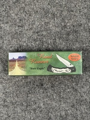 VTG ROAD RUNNER  BALD EAGLE  WILDLIFE SERIES POCKET KNIFE - NEW - NOS - Ivory