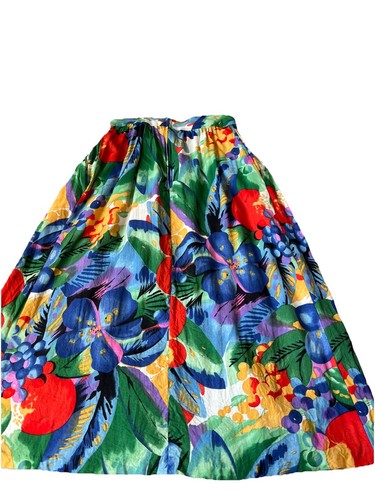 Vintage Claude 70’s Whimsy Floral Pleated Skirt Sz 7/8 Pockets High Waist Bold - Picture 12 of 14