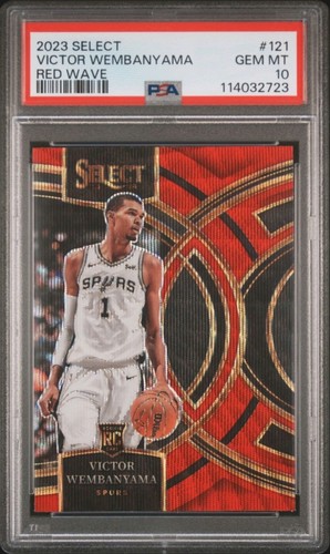 Low Pop SP 23-24 PSA 10 Rookie Premier Victor Wembanyama #121 Red Wave Prizm