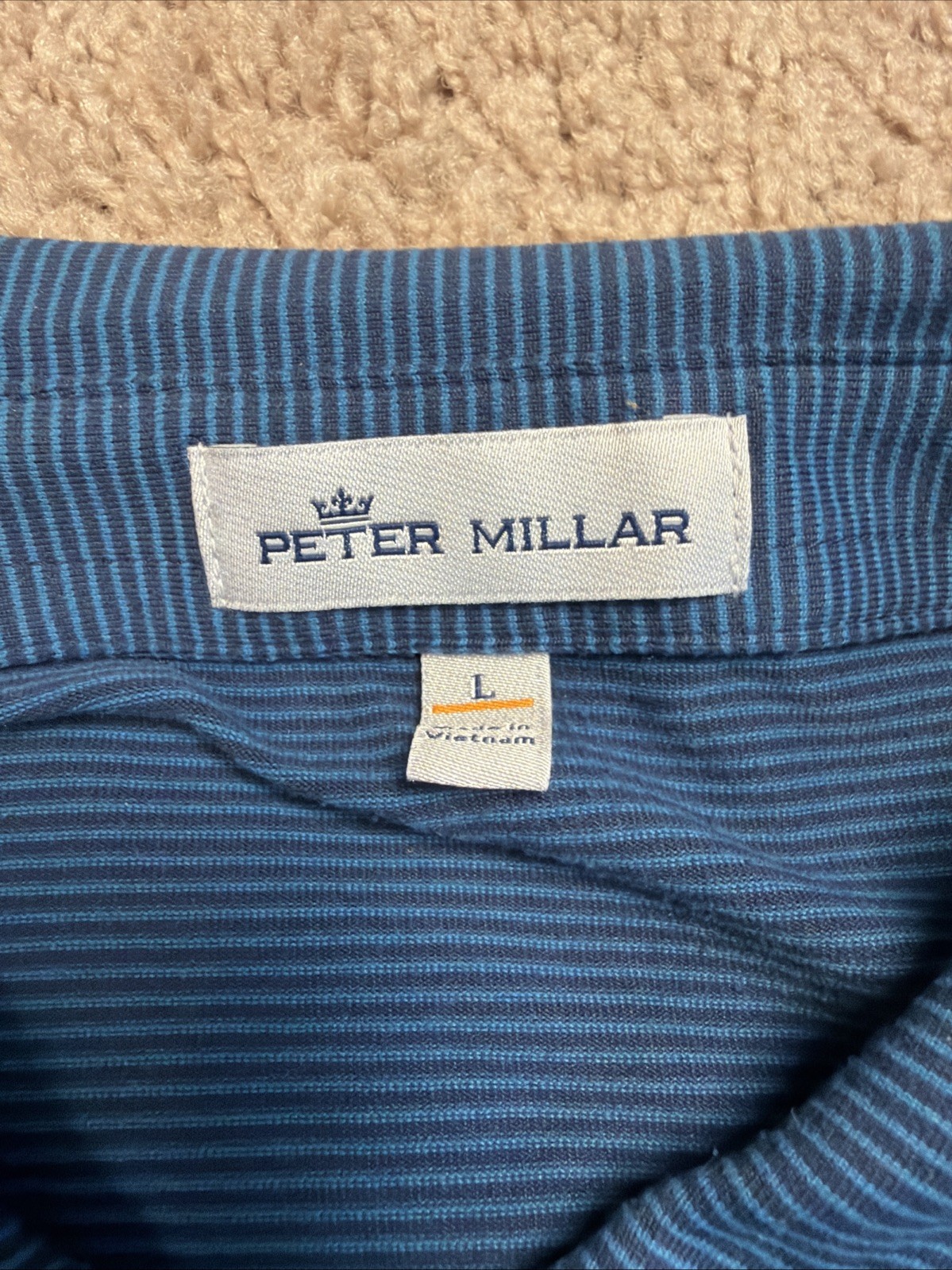 Peter Millar Performance Golf Polo Large Blue Str… - image 6