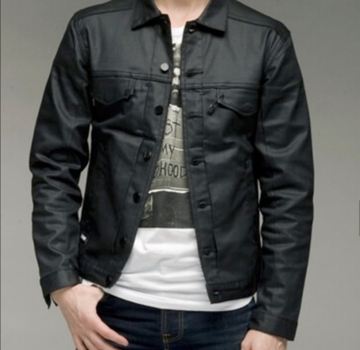 BRIXTON×INDEPENDENT - YARD DENIM JACKET Denim Jacket - 21oz Heavyweight Solid Black Selvedge | The