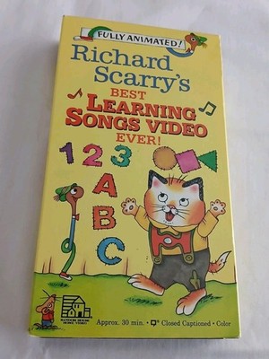 RICHARD SCARRY'S VHS Tape BEST LEARNING SONGS VIDEO EVER ! 1993 Animated Cartoon